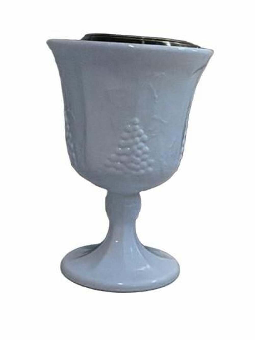 Vintage Indiana Glass Colony Harvest Grape White Milk Glass Goblet